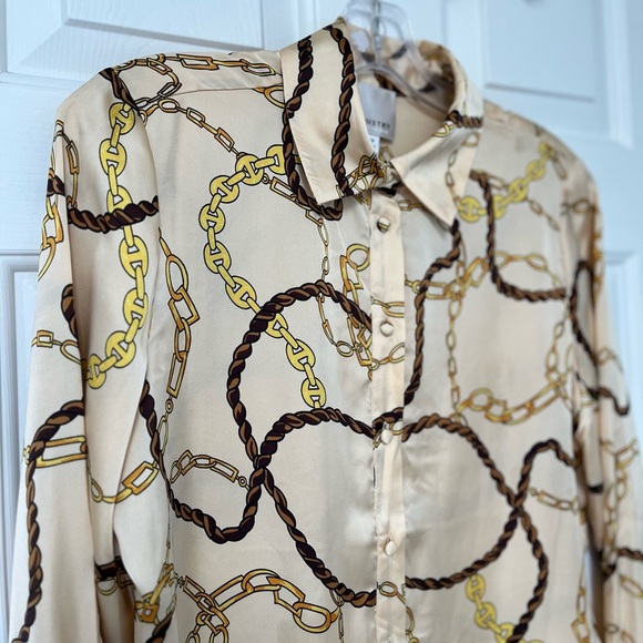 NWT Industry Republic Clothing Satin Chain Print Blouse S - Picture 7 of 15